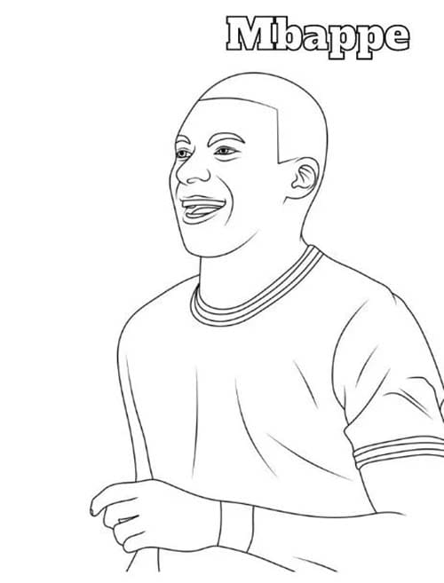 Dessin De Kylian Mbappé Imprimable coloring page