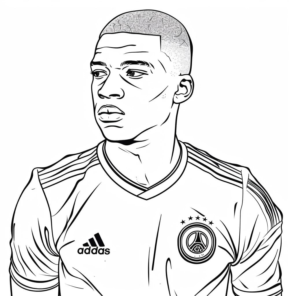 Dessin De Kylian Mbappé Pour Enfant coloring page