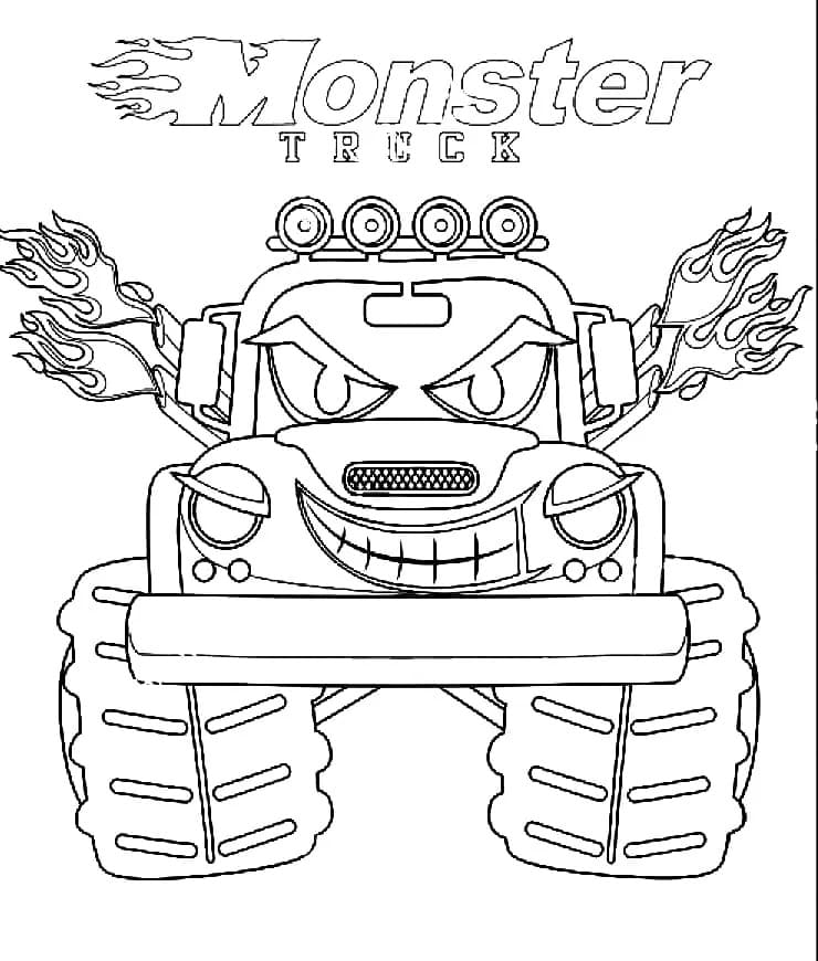 Dessin De Monster Truck Drôle coloring page