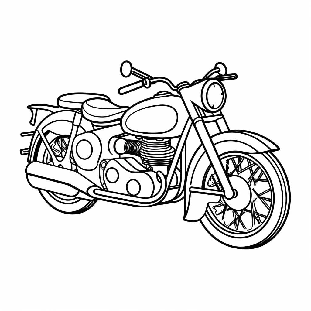 Dessin De Moto Basique Facile coloring page