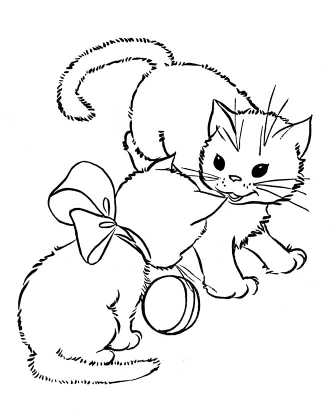 Deux Chats coloring page