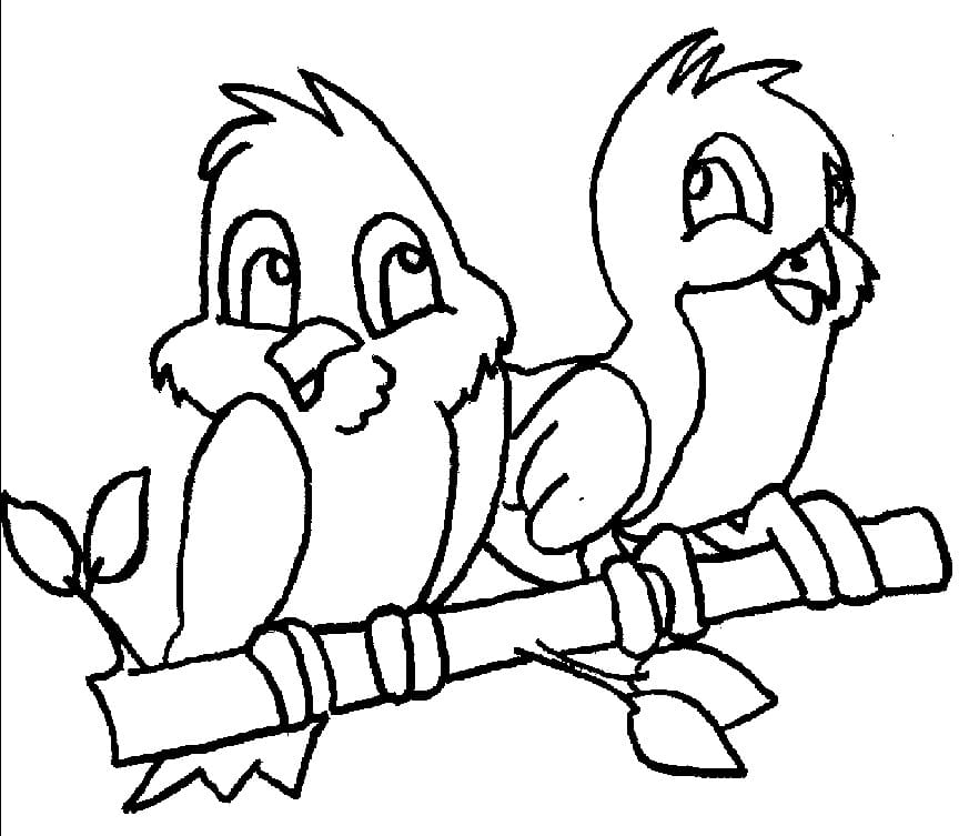 Deux Oiseaux coloring page