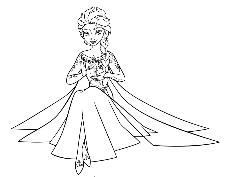 Coloriage Disney Reine Elsa