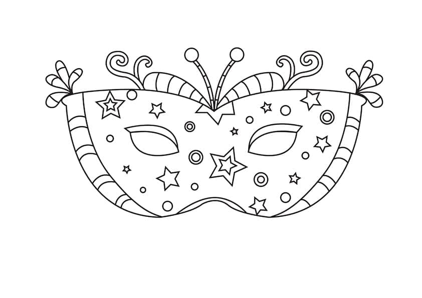 Coloriage D’un Masque de Carnaval Étoile