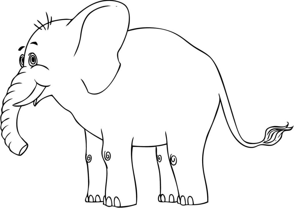 Coloriage Éléphant 3