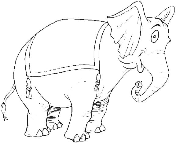 Éléphant de Cirque coloring page