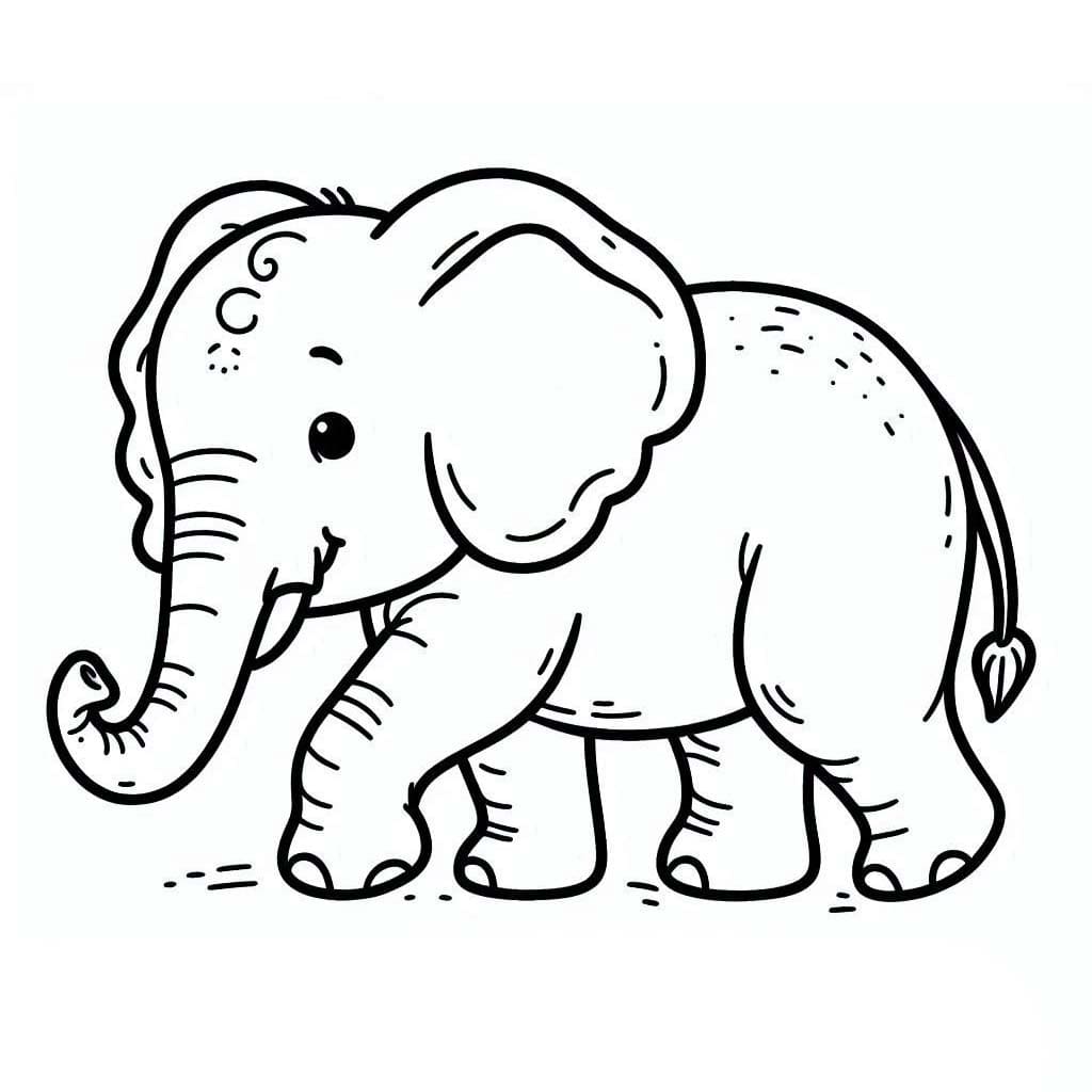 Éléphant Pour Les Enfants De 2 An coloring page