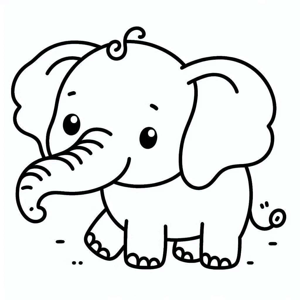 Éléphant Pour Les Enfants De 4 An coloring page