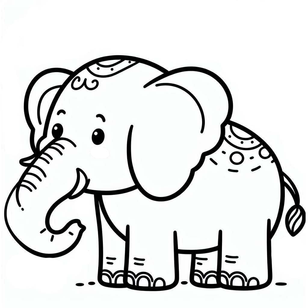 Éléphant Pour Les Enfants De 5 An coloring page