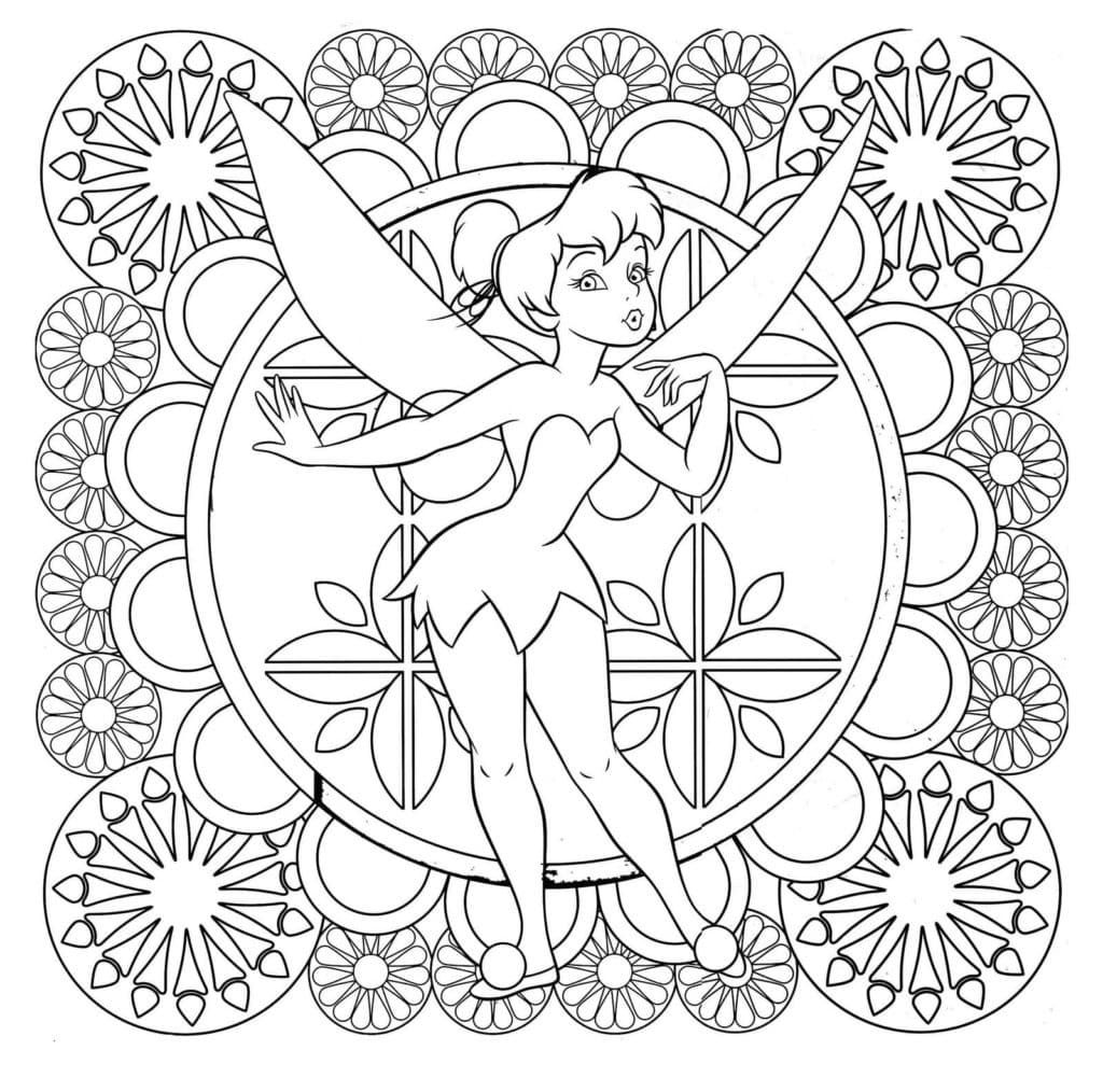 Fée Clochette Mandala Disney coloring page