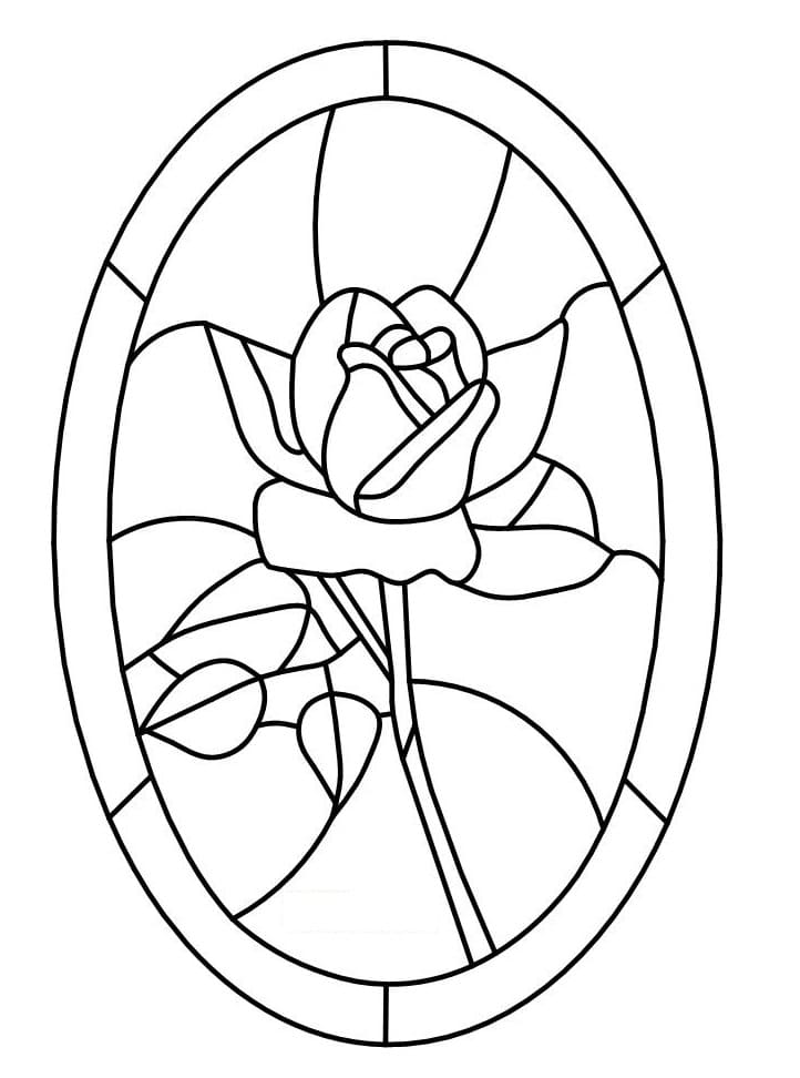 Fleur de Vitrail coloring page
