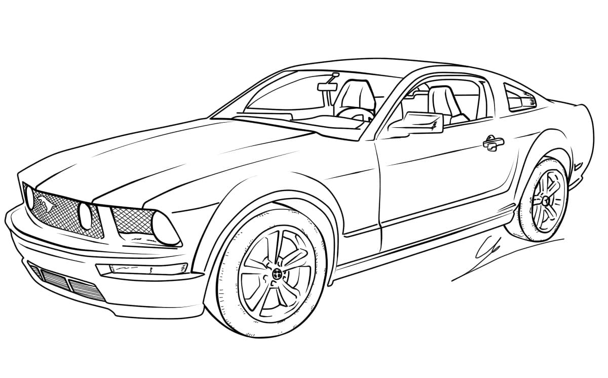 Coloriage Ford Mustang GT