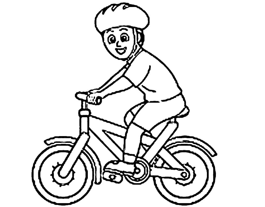 Garçon Sur un Vélo coloring page