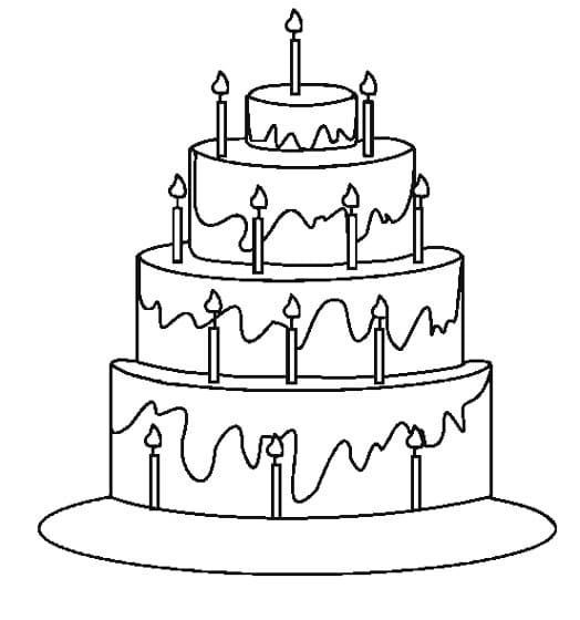 Gâteau Anniversaire pour Les Enfants coloring page