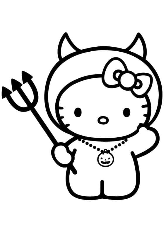 Hello Kitty à Halloween coloring page