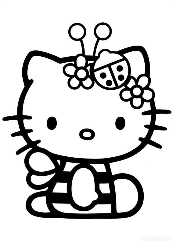 Hello Kitty Coccinelle coloring page