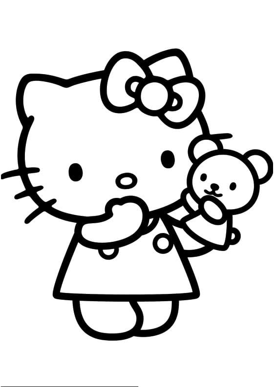 Coloriage Hello Kitty et Marionnette