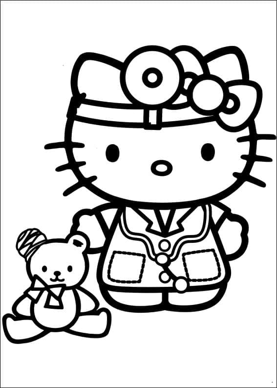 Hello Kitty le Docteur coloring page