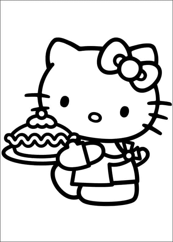 Coloriage Hello Kitty Patissière