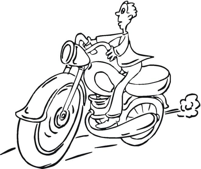 Homme à Moto coloring page
