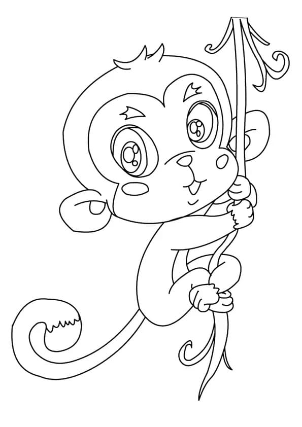 Image De Adorable Singe coloring page