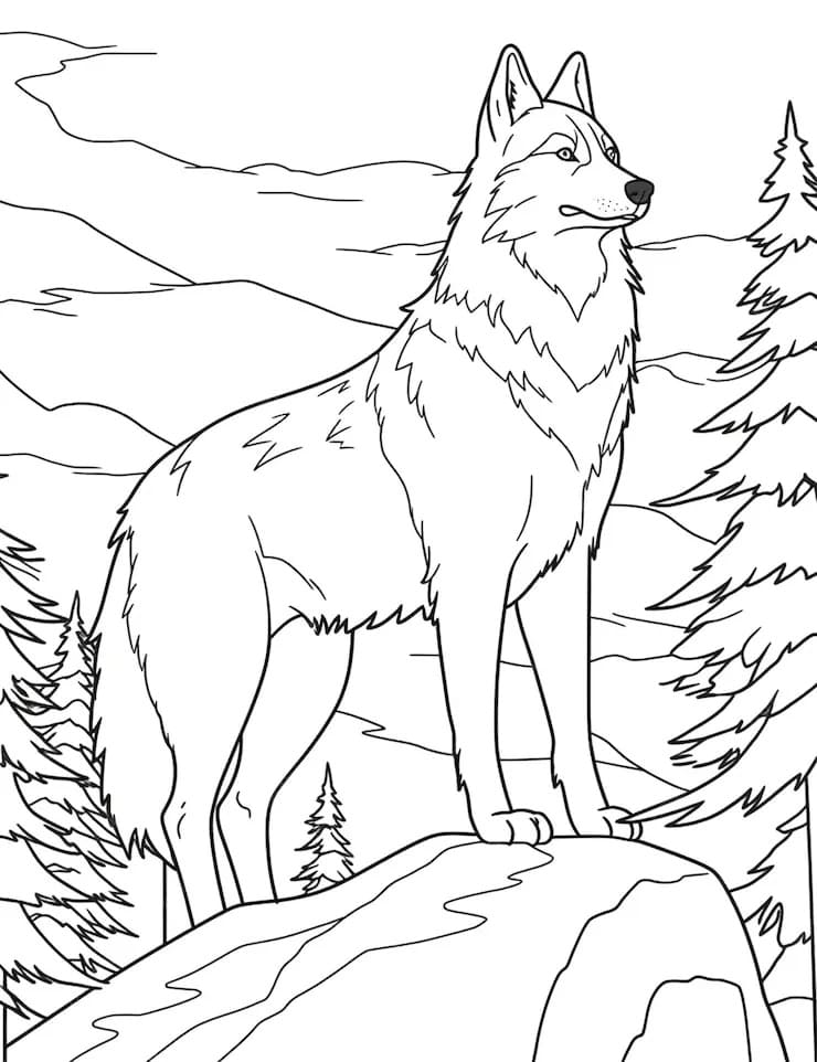 Coloriage Image de Loup