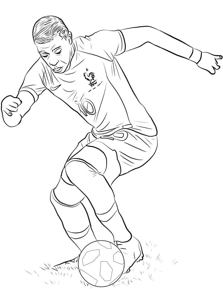 Incroyable Kylian Mbappé coloring page