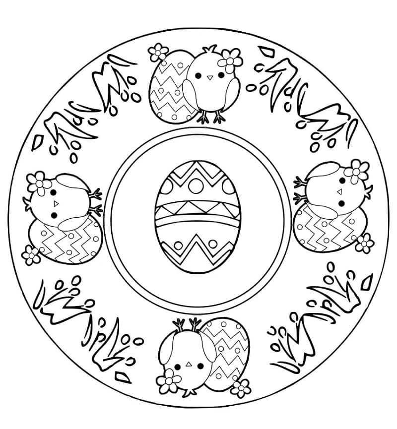 Incroyable Mandala de Pâques coloring page