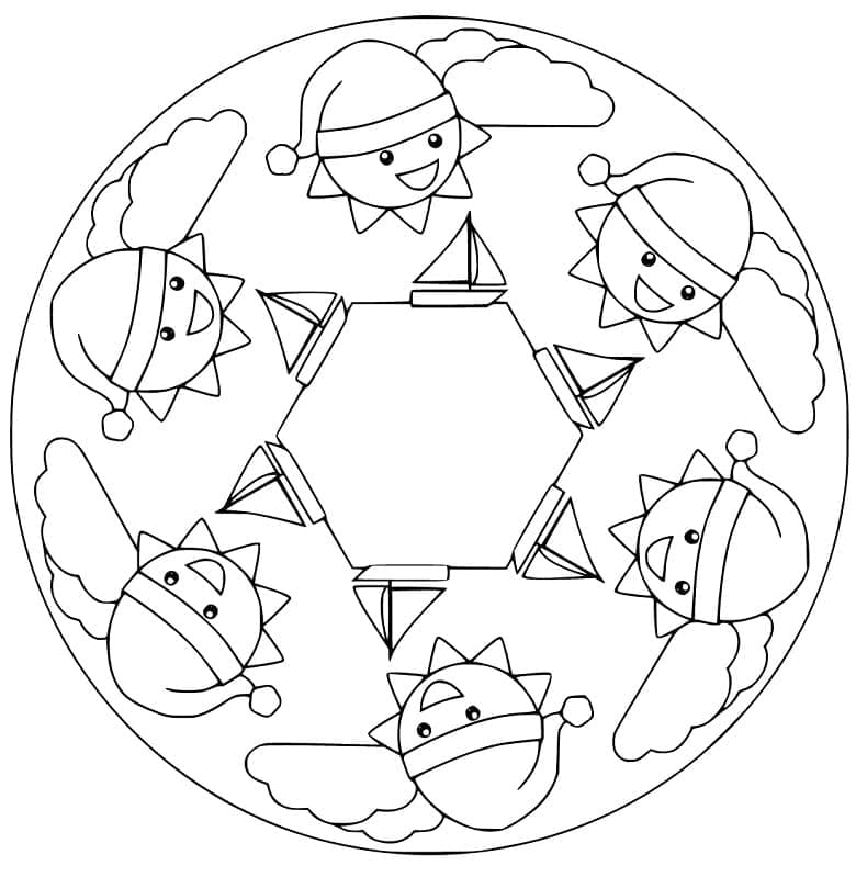 Joli Mandala de Noël coloring page