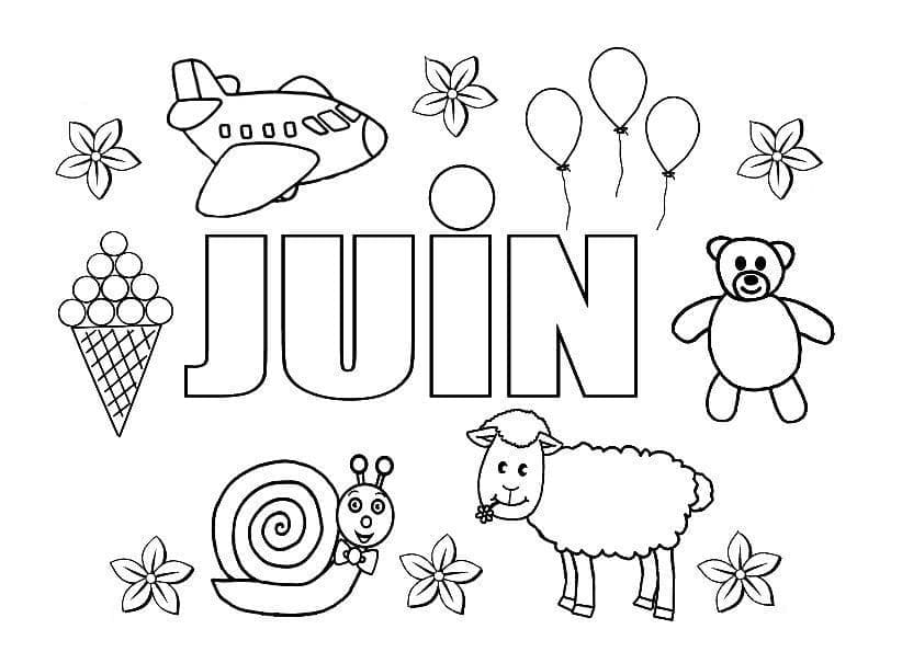 Juin Facile coloring page