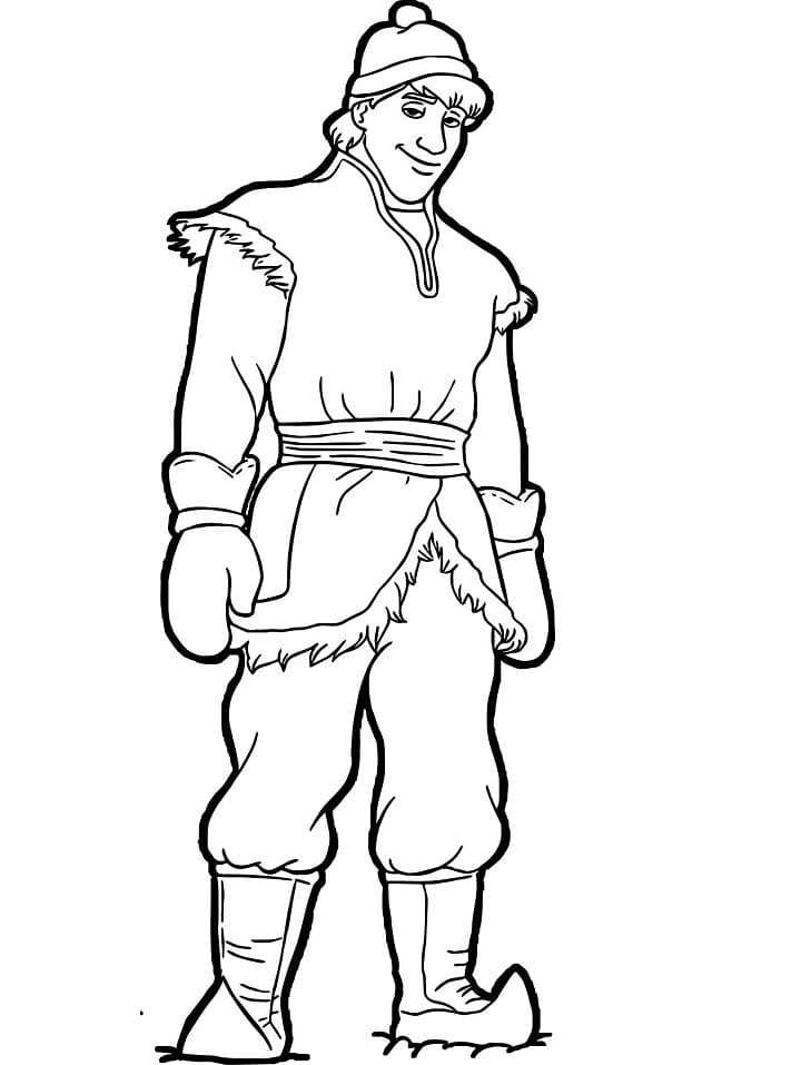 Kristoff Souriant coloring page