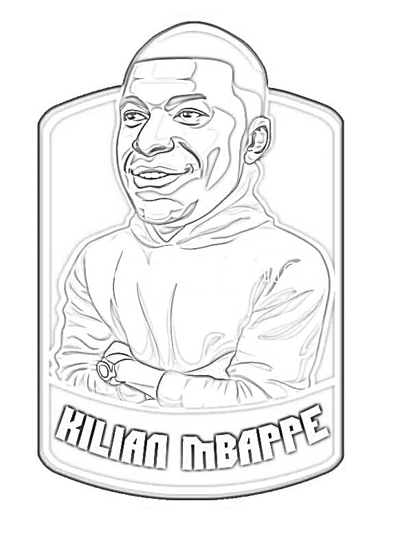 Kylian Mbappé 8 coloring page