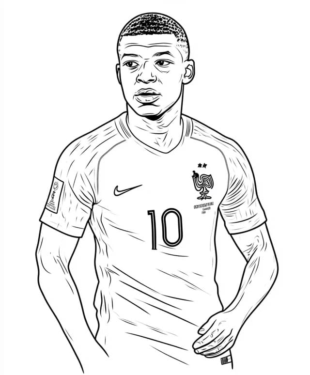 Kylian Mbappé Imprimable Pour Les Enfants coloring page