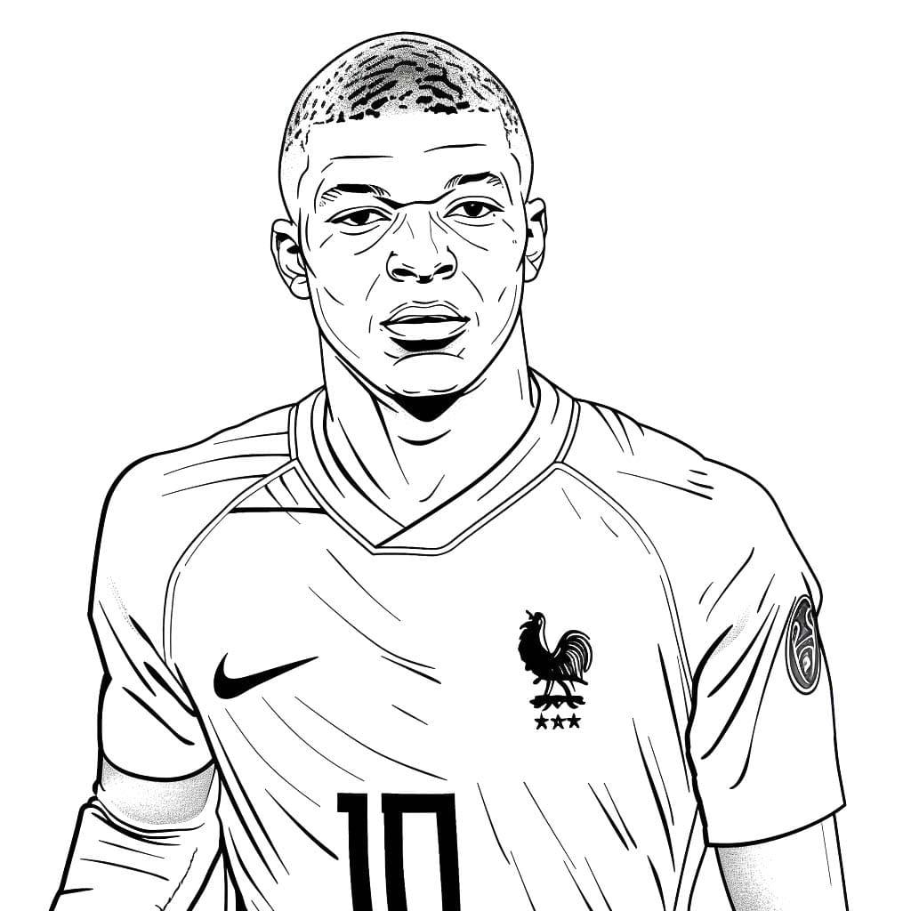 Kylian Mbappé Pour Les Enfants De 4 An coloring page