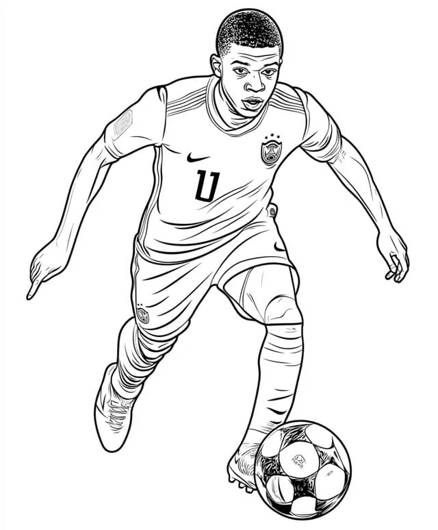 Kylian Mbappé Pour Les Enfants De 5 An coloring page