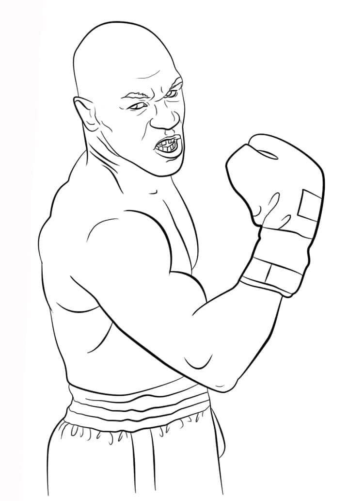 Coloriage Le Boxeur Mike Tyson