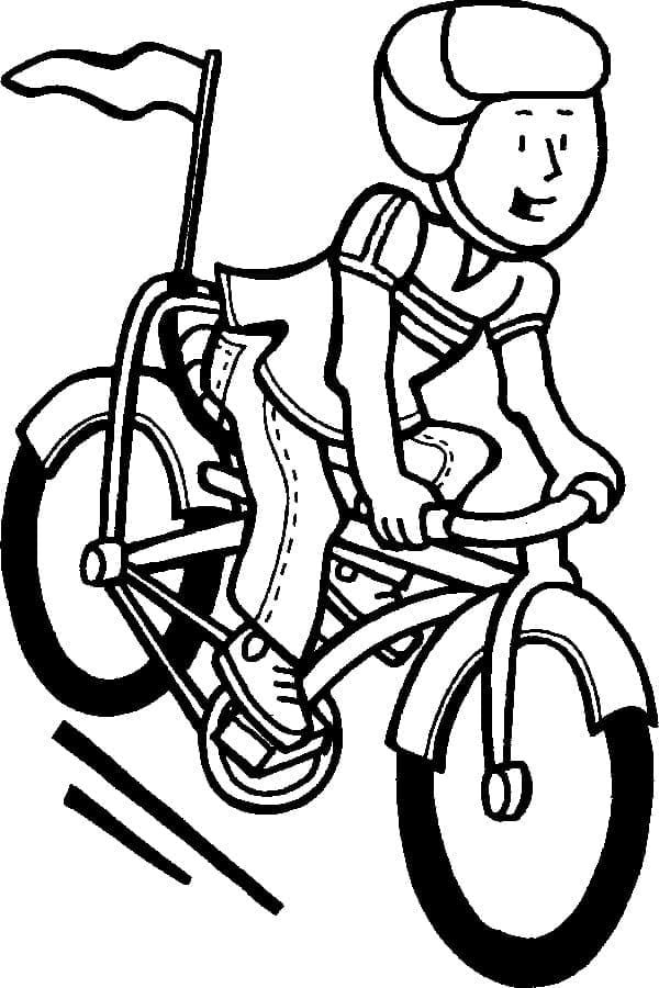 Le Garçon Fait du Vélo coloring page