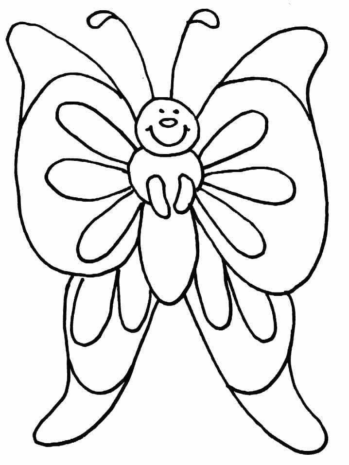 Le Papillon est Heureux coloring page