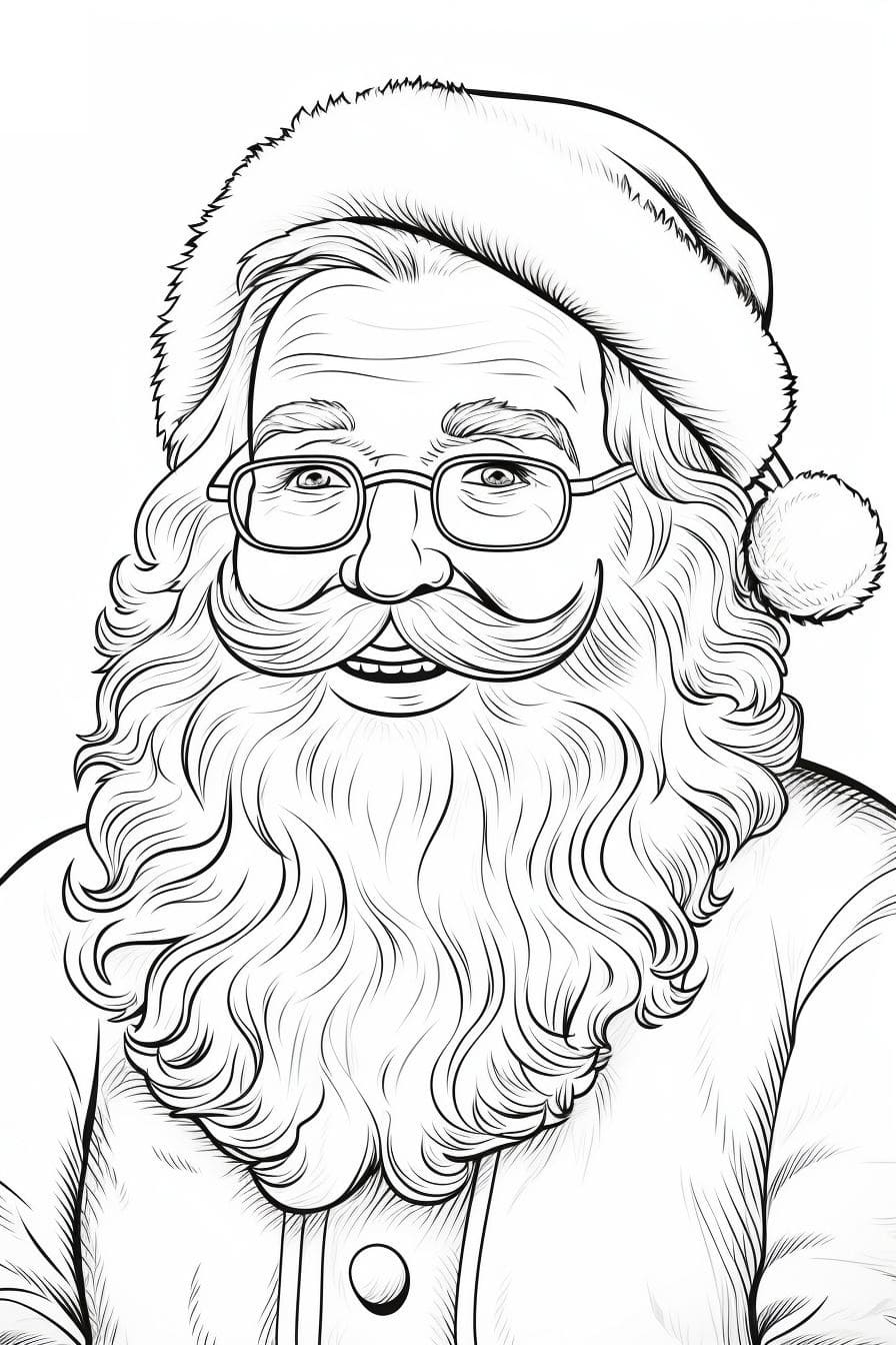 Coloriage Le Père Noël sourit