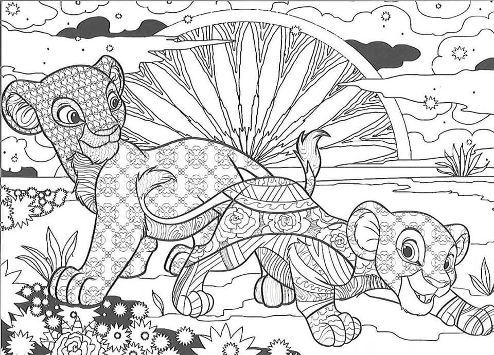 Le Roi Lion Mandala Disney coloring page