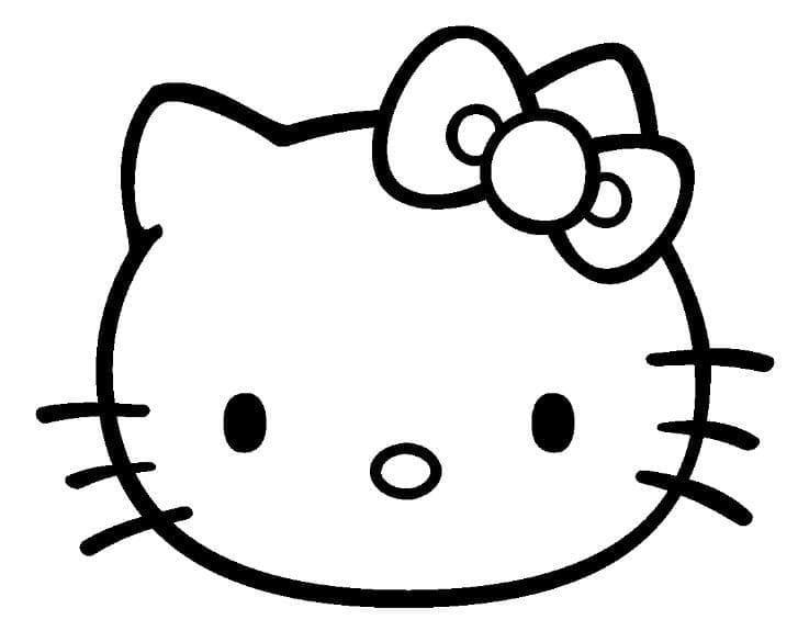 Coloriage Le Visage de Hello Kitty