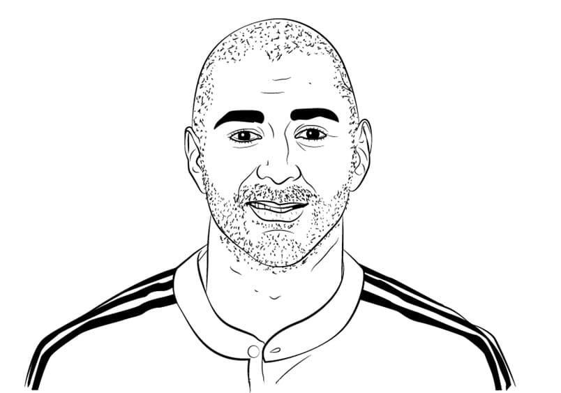 Le Visage de Karim Benzema coloring page