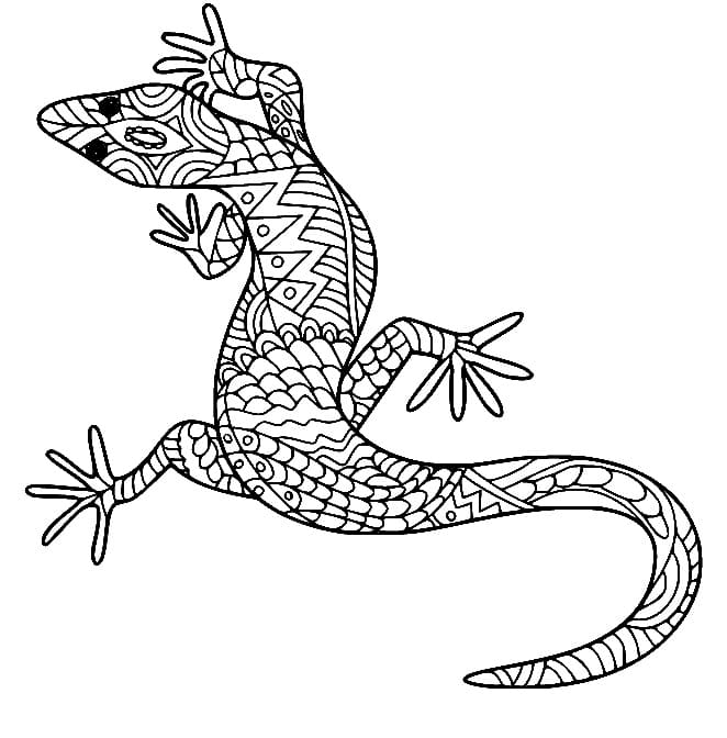 Lézard Zentangle Pour Les Enfants coloring page