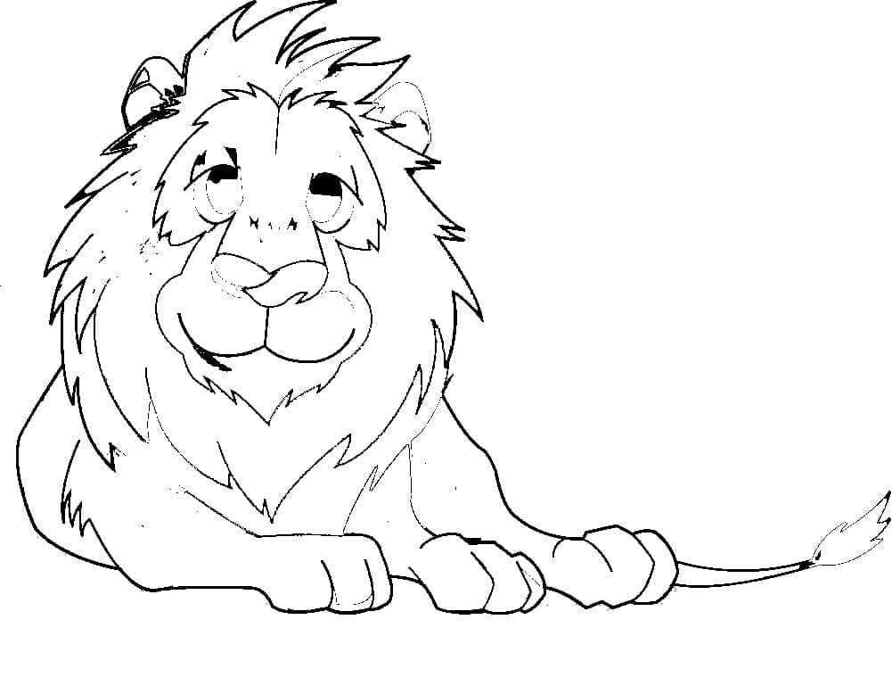 Coloriage Lion Amical