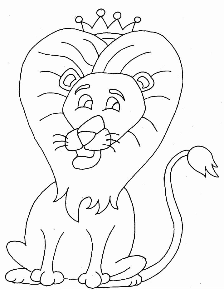 Lion avec Couronne coloring page