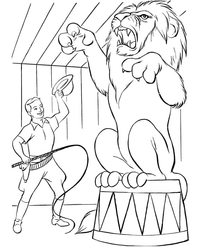 Lion de Cirque coloring page