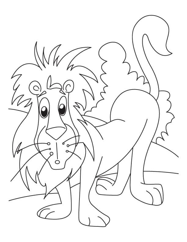 Coloriage Lion Drôle