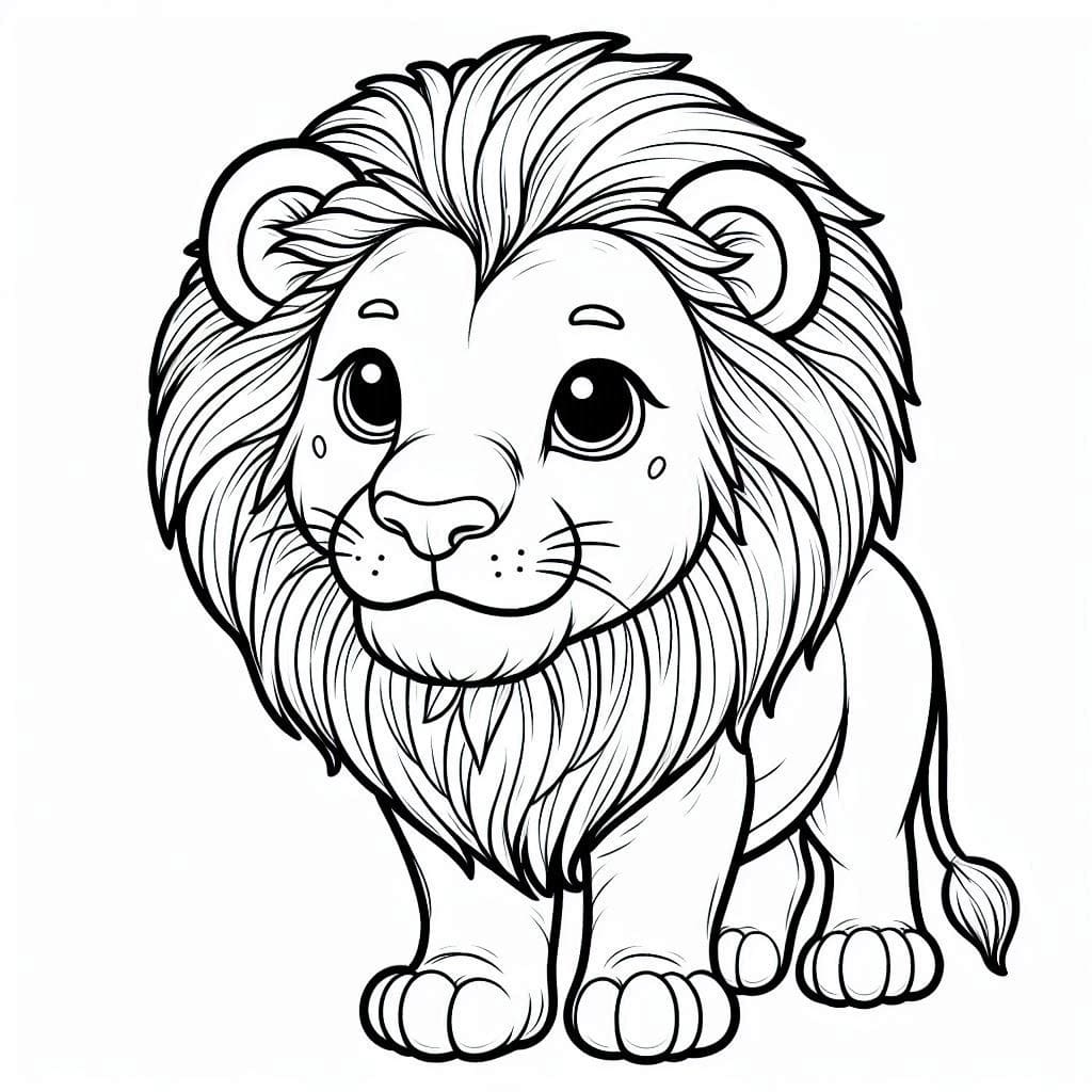 Lion Joyeux coloring page