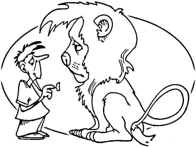 Lion Malade coloring page