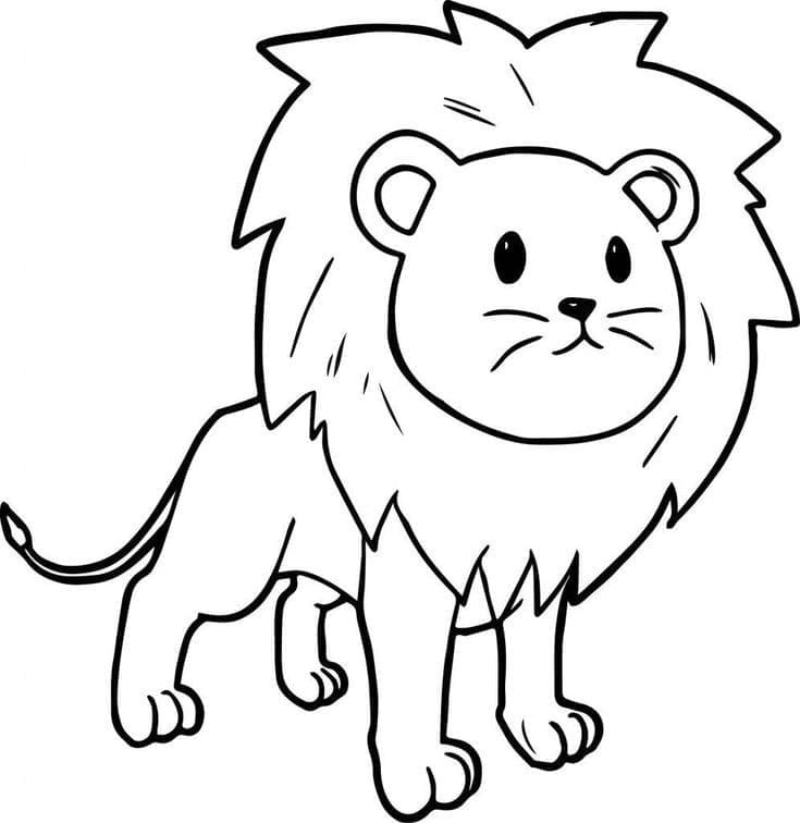 Coloriage Lion Mignon
